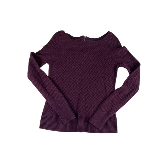 American Eagle Outfitters Textured Knit Sweater Medium Burgundy Pullover - Picture 5 of 7